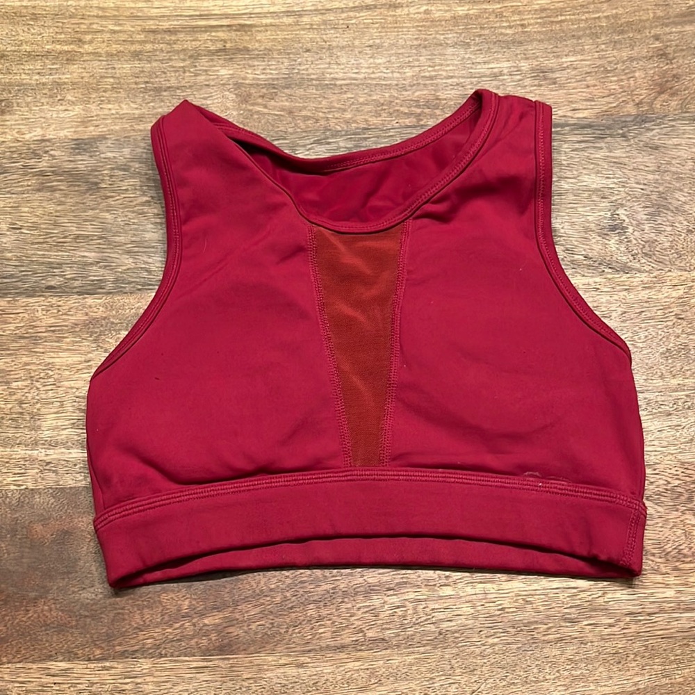 Alphalete burgundy red sports bra